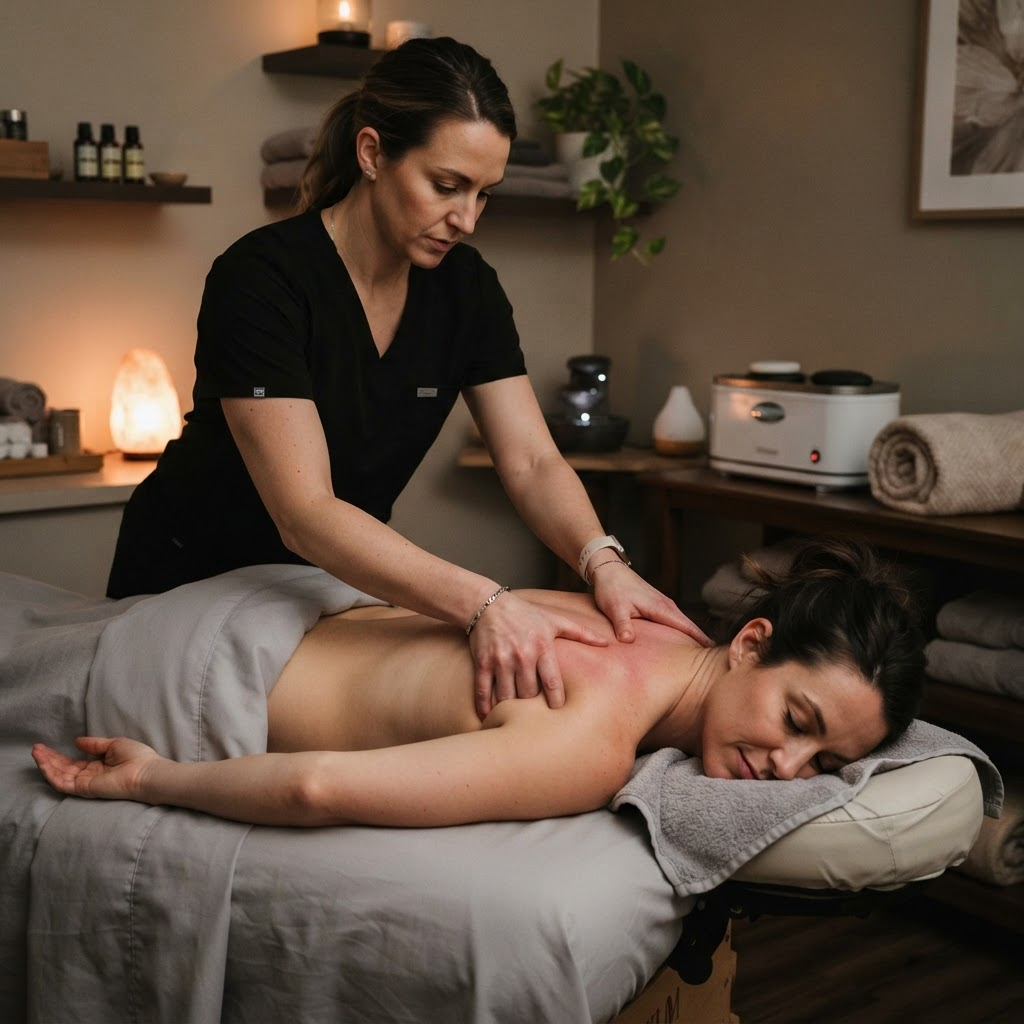 Sessão de massagem terapêutica